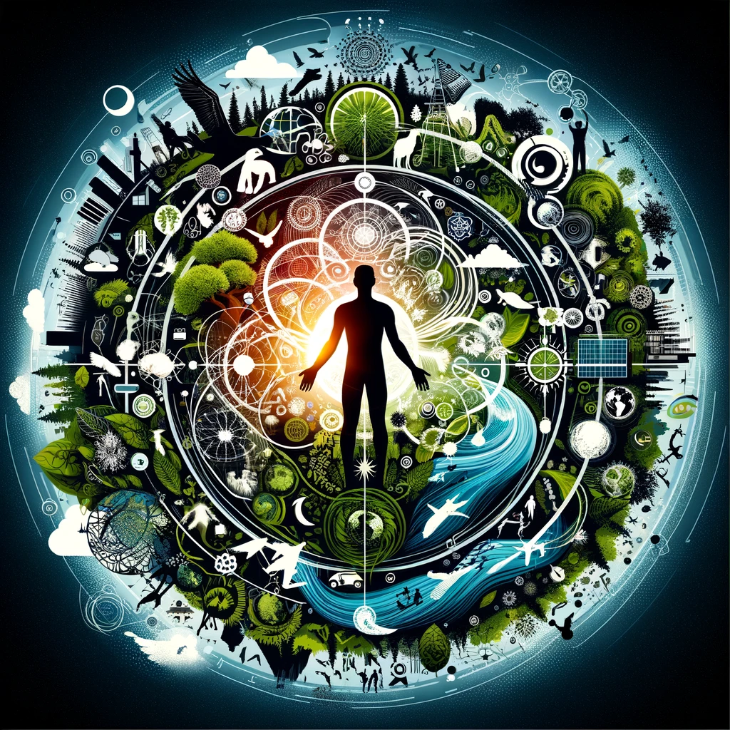 DALL-E generated human and earth centered design graphic